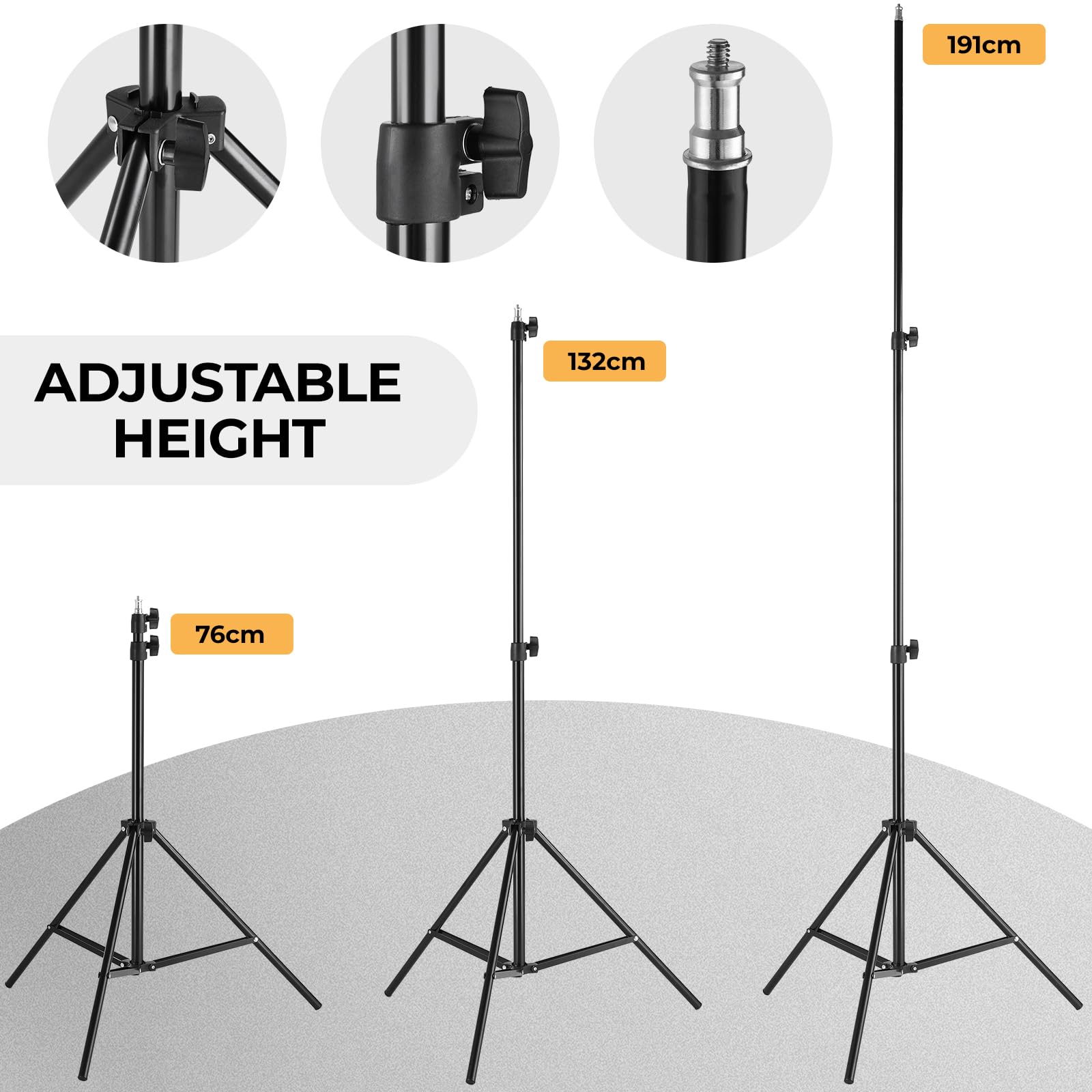 Softbox LED Set, Foco Fotografía 2 x 50 x 70cm con 135W Bombillas LED 5500 K, Kit de Iluminación, Soportes de luz Ajustables, para Youtube, TikTok, Retratos de Estudio, Fotografía