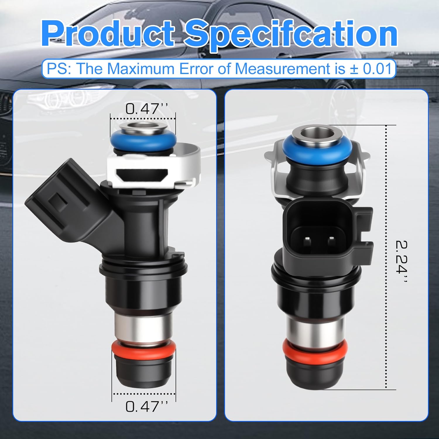 Pack of 8 Fuel Injector Compatible with Chevy Silverado Tahoe Avalanche，for GMC Sierra Yukon Yukon XL 4.8L 5.3L 6.0L 6.2L V8, 2 Holes,Replace Part OE 12580681