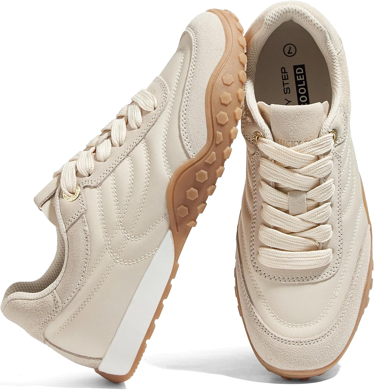 LUCKY STEP Women's Retro Walking Shoes Tennis Non Slip Platform Trainers Fashion Sneakers Work Shoes - Image 3