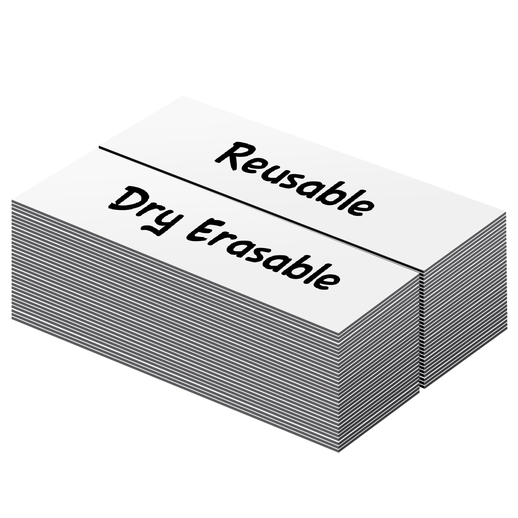 LLPT Dry Erase Magnetic Labels | 50PCS | Blank Writable Magnet Stickers Reusable for Refrigerator Desktop Shelf DIY Whiteboard (DML1030WT) | Color White | 2.5CM x 7.6CM