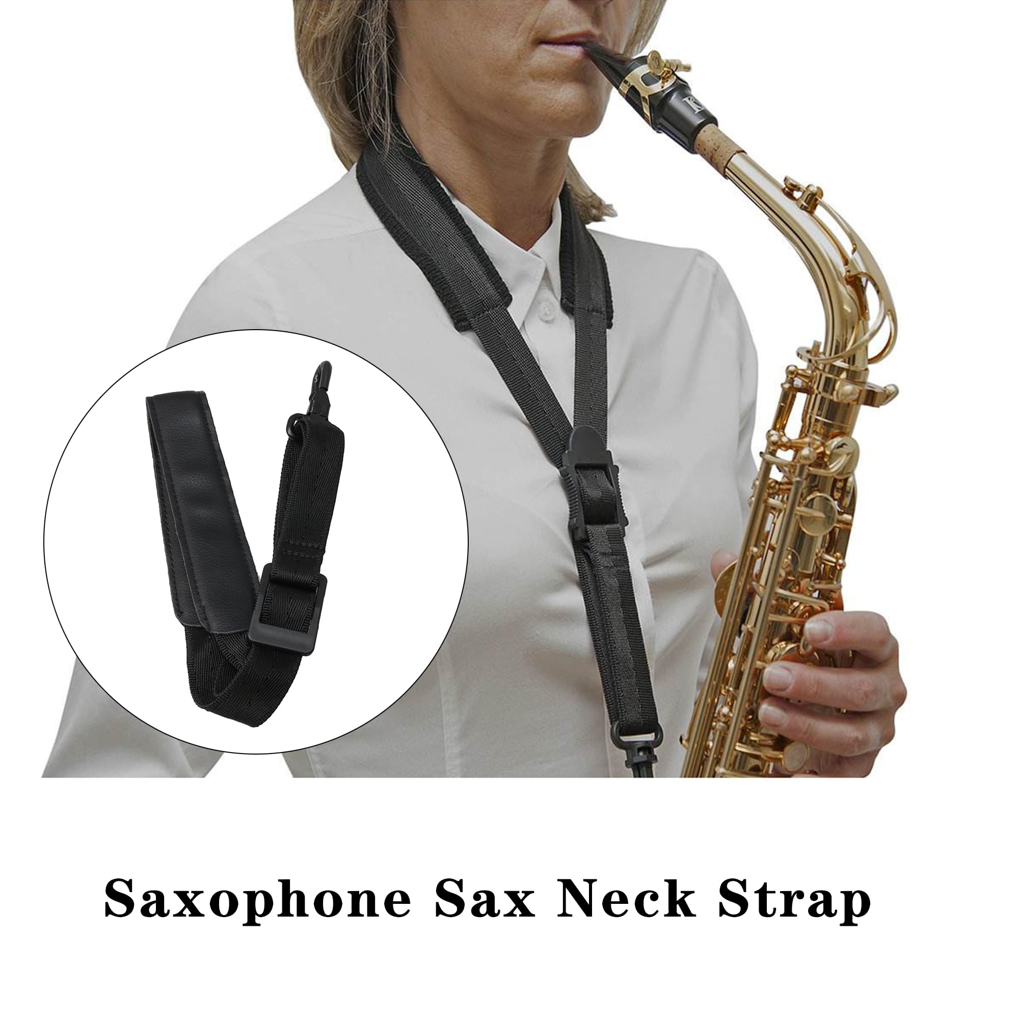 Yibuy 2-Pack Alto Sax Mouthpiece #6 - E Flat Silver Mouthpiece With Neck Strap For Beginners