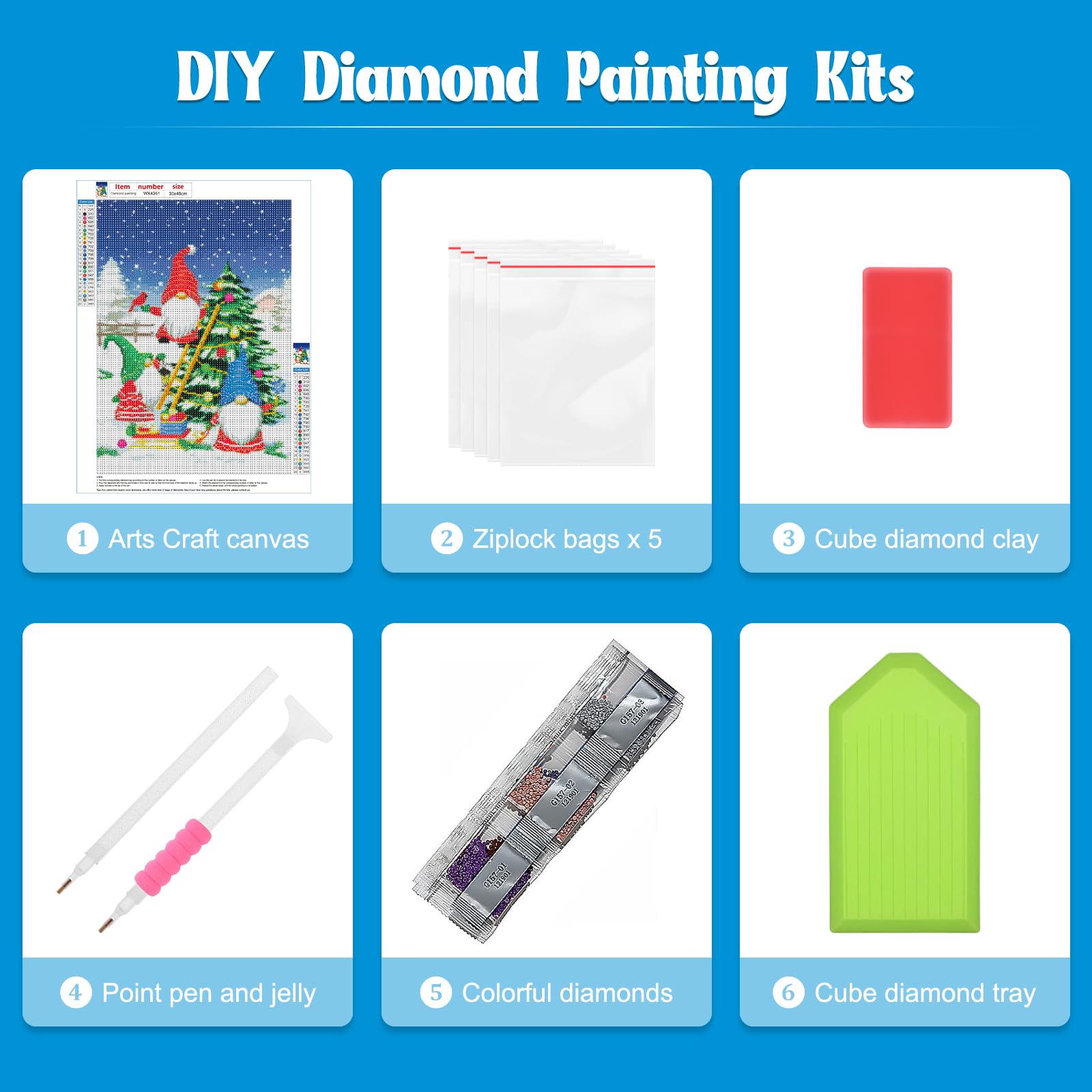 NAIMOER Animale Diamond Painting Kit per Adulti Completo, 5D Diamantini Crystal Art Bambini, Pittura Diamante Orso Fai da Te, Strass Ricamo a Punto Croce, Decorazione per Casa 30x40cm