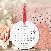 Vista 5 de Adorno personalizado para casados, adornos de Navidad, adorno de compromiso, adorno de boda, regalos de boda, regalos de boda, regalos