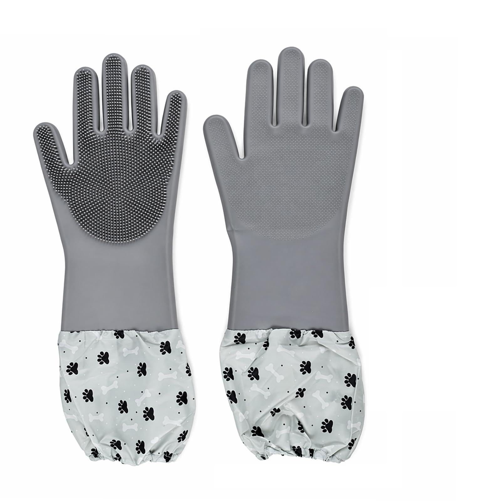 Kemay Pet Hair Remover Glove, Cat Grooming Glove and Dog Washing Gloves, Gentle Deshedding Brush for Short and Long Haired Cats Dogs, Silicone Massage Mitt for Shedding and Bathing (1 Pair)