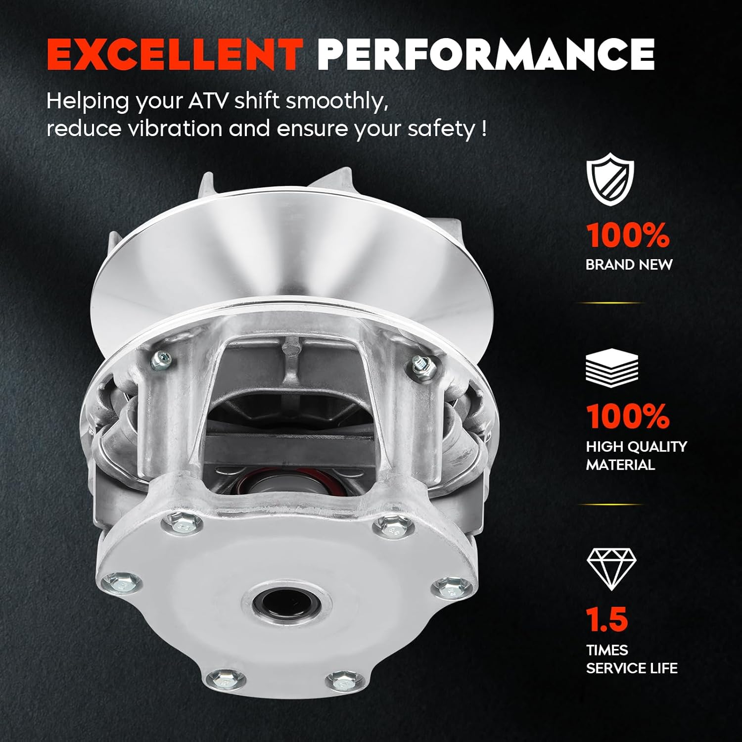 Primary Drive Clutch Fit for Polaris Sportsman 1000/550/ 850 2011-2016, Scrambler 850 2013-2014 XP HO Touring EPS 1322953 with Spring & Weights ATV Clutch