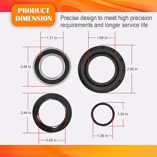 Miniatura 5 de Bonbo Kit de rodamiento y sello de tambor de freno trasero para Honda TRX300FW 1988 1989 1990 1991 1992 1993 1994 1995 1996 1997 1998 1999 2000