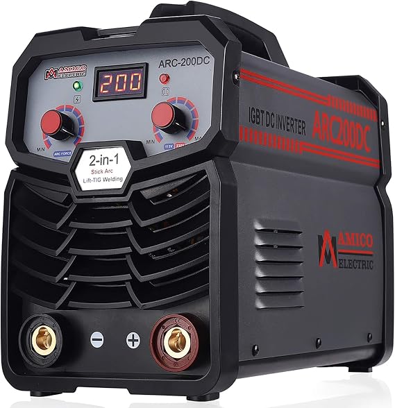 Amico ARC-200DC, 200 Amp Professional Stick Arc TIG Welder, Use E6010 E6011 E6013 E7014 E7018 etc. 80% Duty Cycle