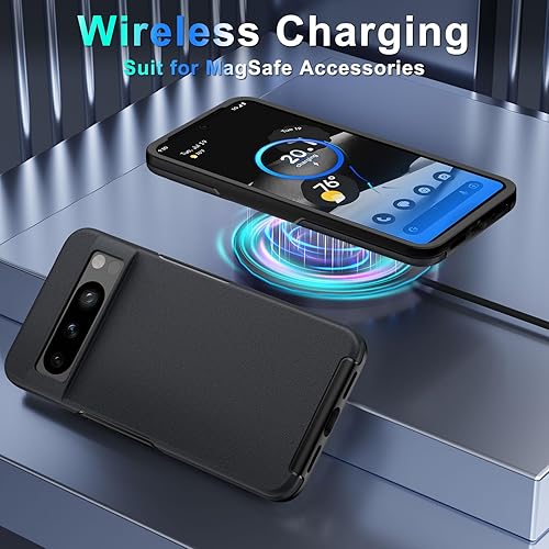 Miniatura 5 de YENAPOON Funda para Google Pixel 8 Pro, protección contra caídas de grado militar de 10 pies, paquete de 2 protector de pantalla de vidrio templado