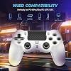 Suoxiom P4 için kablosuz kontrol cihazı, P4/Slim/Pro ile uyumlu, Bluetooth Gamepad Joystick, dokunmatik panelli, 6 eksenli Gyro sensör, 3,5 mm ses jakı, beyaz