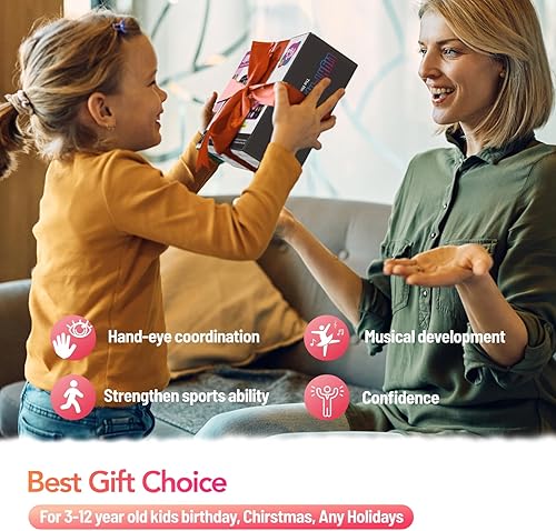 Miniatura 7 de Tapete de baile para niñas de 3 a 12 años, tapete de baile para niños de 6 botones, almohadilla de baile Bluetooth, 6 modos de juego iluminada,