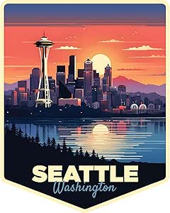 Amazon.com: Seattle Washington Design A Souvenir Decorative Flat Magnet ...