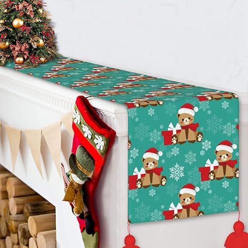 Vista 34 de Christmas Table Runner 60 Inches Long Fall Table Runner for Dining Table Christmas Decorations Coffe Table Runner with Tassels Kitchen & Table