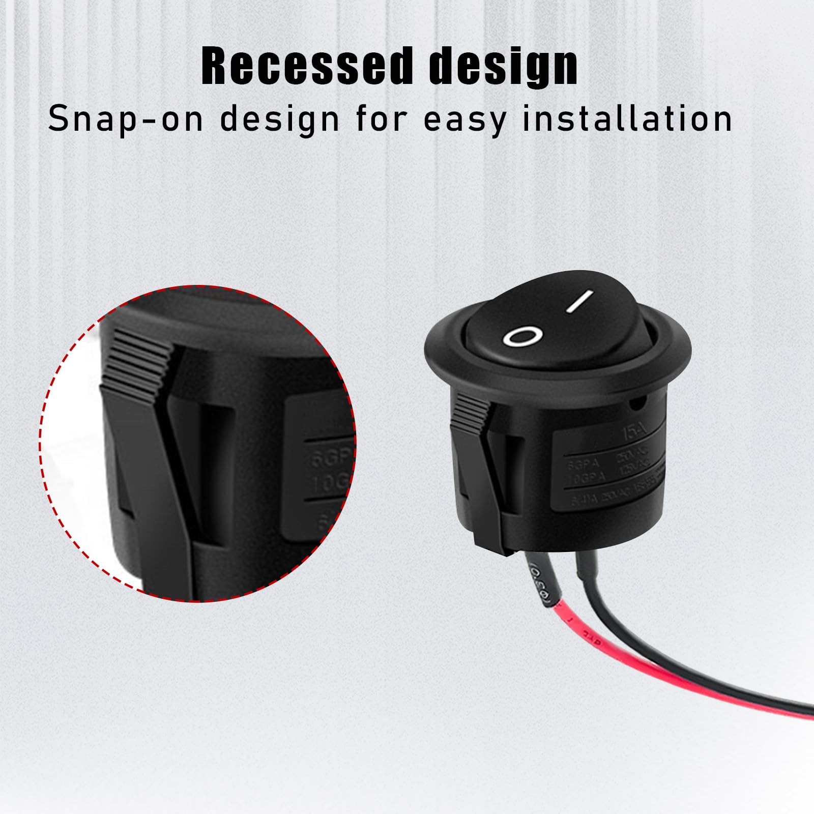 Amazon.com: Sylvil 4 PCS On Off Round Rocker Switches, Snap