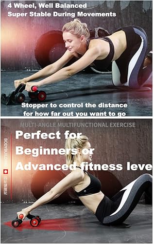 Miniatura 5 de KEREITH Rodillo de abdominales para entrenamiento de abdominales, rueda de abdominales, equipo de ejercicio para gimnasio en casa