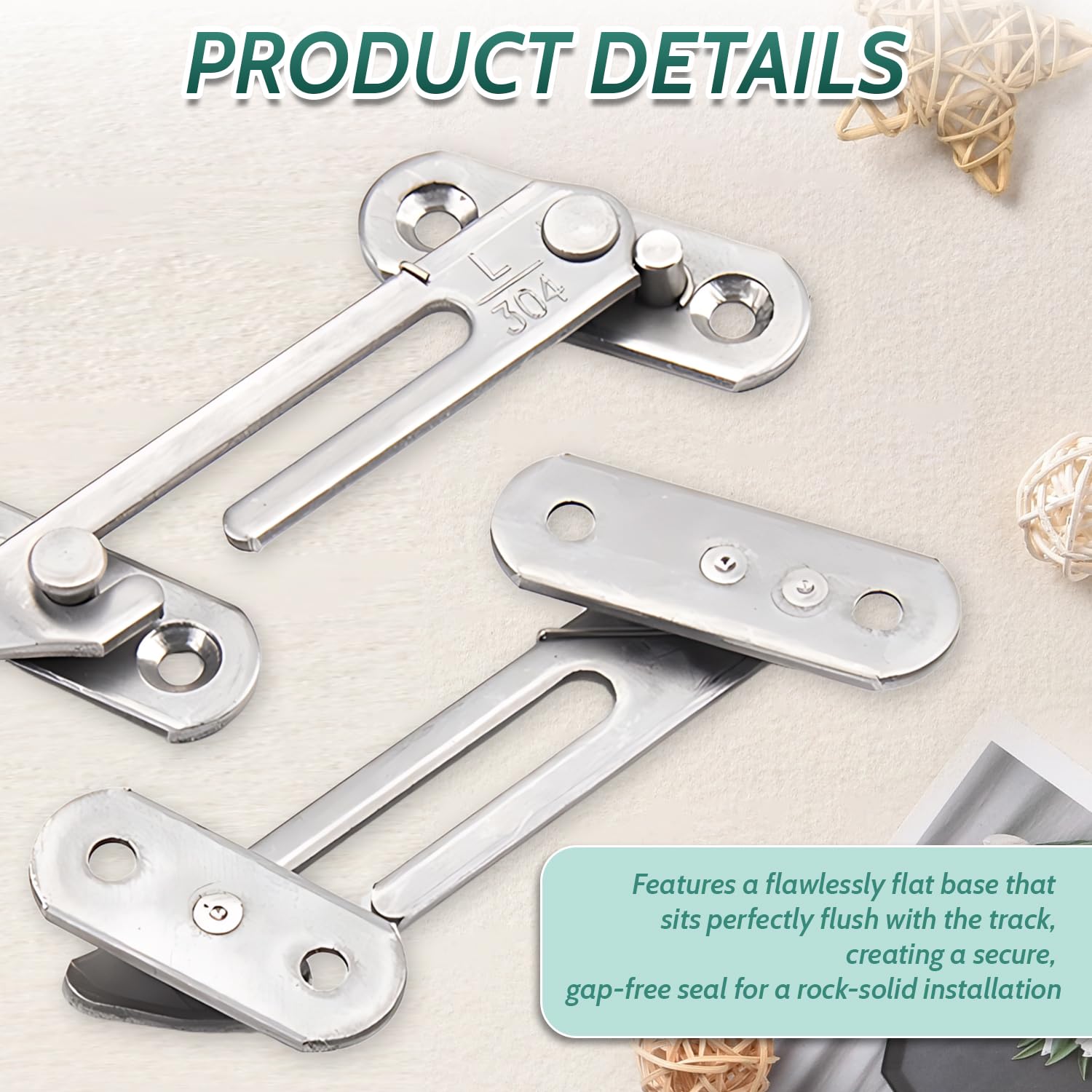 2 Pack Child Safety Window Limiter, Stainless Steel Security Restrictor with Screws - Image 4