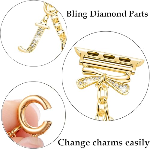 Miniatura 6 de Correa brillante compatible con correas de reloj de 1.496 pulgadas, 1.575 pulgadas, 1.614 pulgadas, 1.654 pulgadas, 1.732 pulgadas, 1.772 pulgadas,