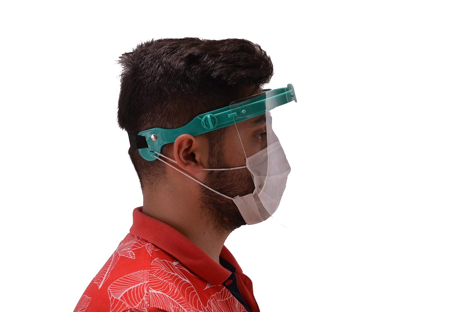 MOOGCO Face Shield - Reusable Plastic Face Shield with Sponge Headband and Anti-Fog (1, TURQUOISE)