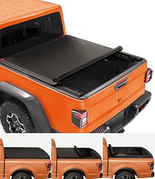 TIPTOP Soft Roll-Up Tonneau Cover Truck Bed for 2020-2025 Gladiator JT 5ft Bed 60.3" | TP1 |for Models with or Without The Trail Rail System|