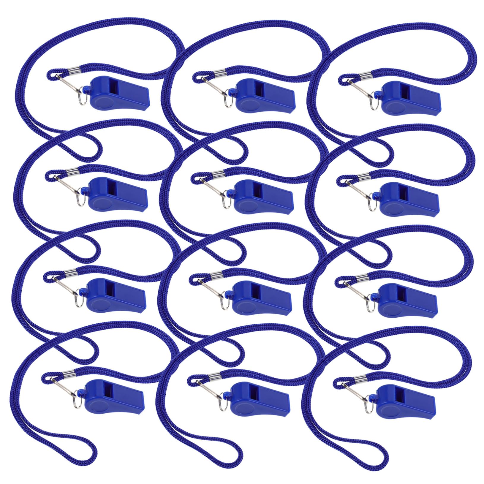 YARNOW 36pezzi Fischietto da Bagnino in Plastica con Cordino Blu Suono Forte e Nitido per Escursionismo Campeggio Calcio e attività all Aperto