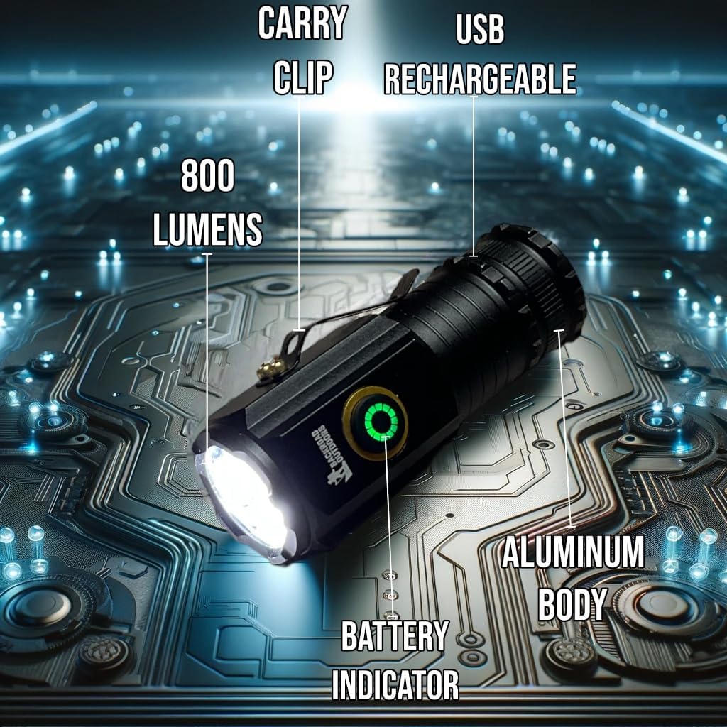 800 Lumen Bright LED Rechargeable Fashlight Small Portable