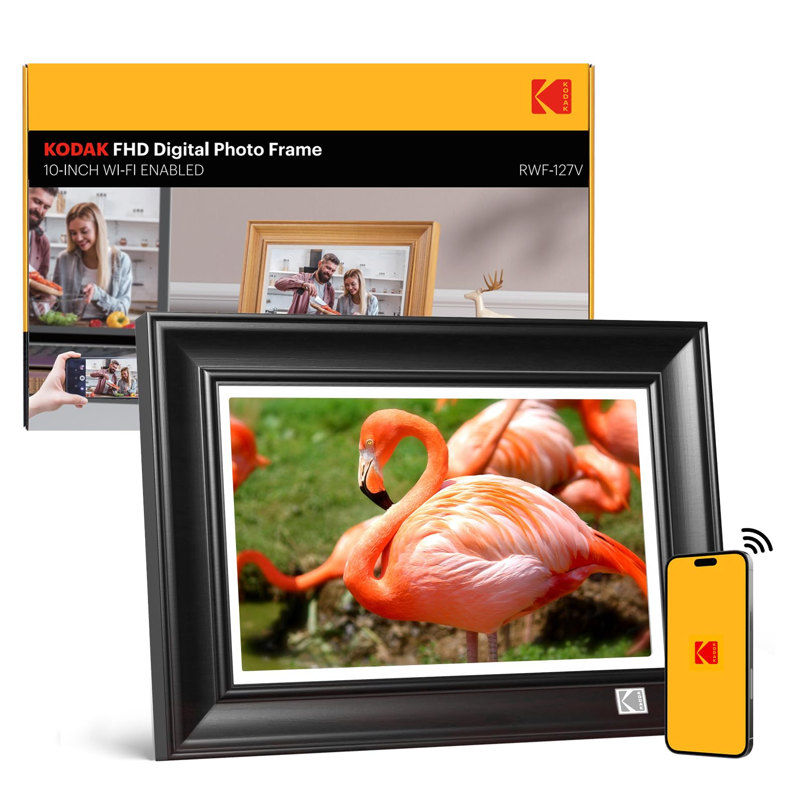 KODAK WiFi Digital Picture Frame, 1920 x 1200 HD Touchscreen Digital Photo Frame, 10.1 Inches Intelligent Electronic Picture Frame with 32 GB Memory