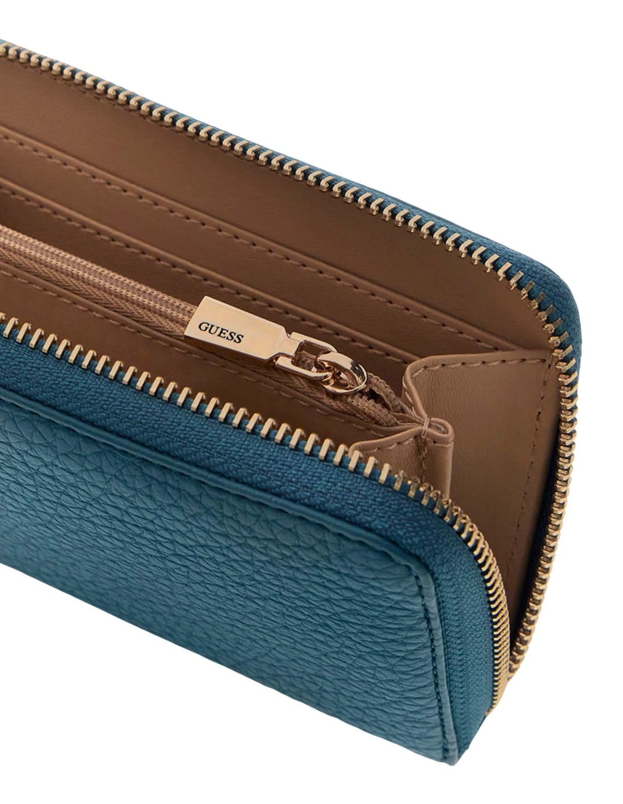 GUESS Porte-Monnaie Marsha SLG Medium Zip Around Wallet Teal Bleu pétrole