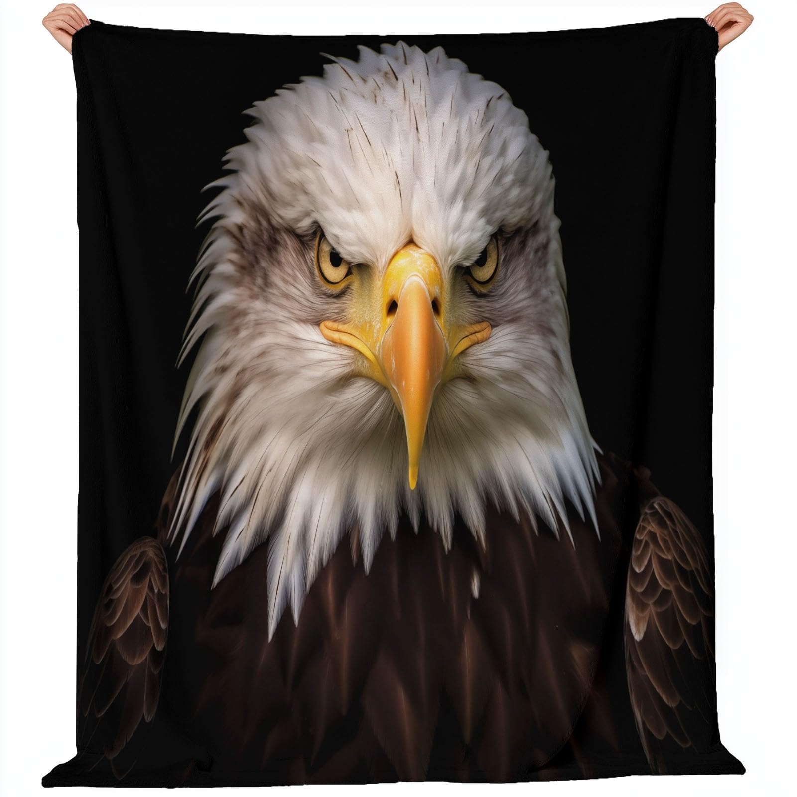 Koc polarowy 200 x 220 cm nowoczesna fotografia biała sowa, czarny flanelowy koc polarowy dla 2 osób, z nadrukiem, miękki i ciepły na sofę