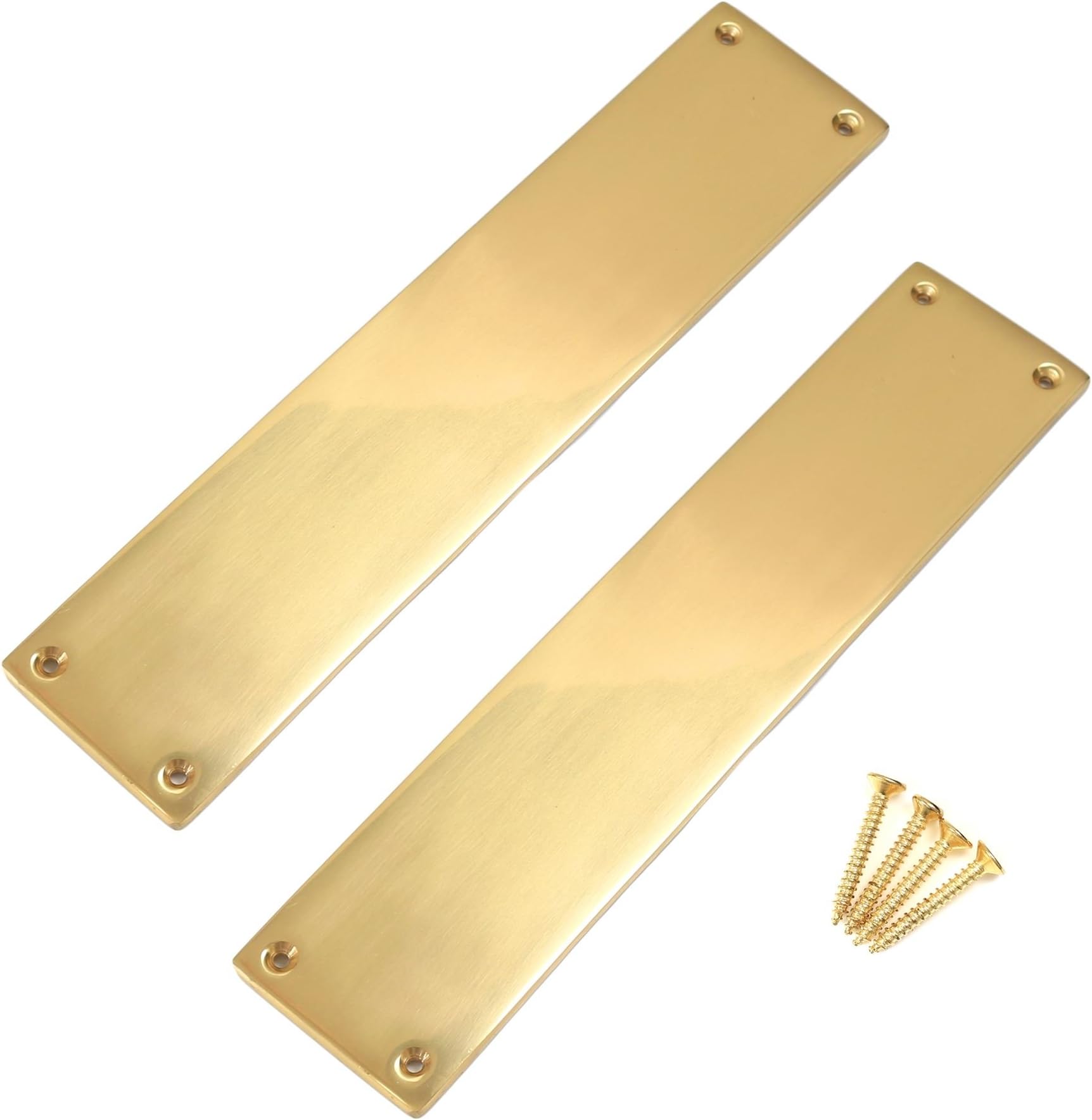 2X Polished Brass Victorian Style Finger Push Plates Amazon.co.uk
