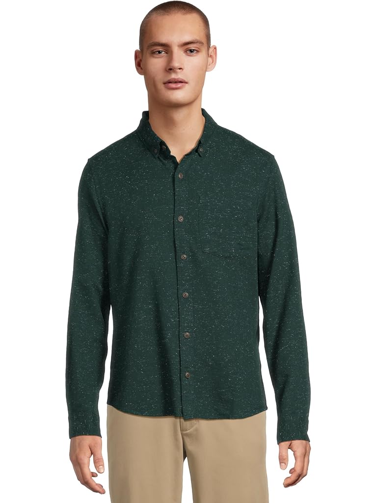 Black L.L.Bean Signature Donegal Woven Long Sleeve Shirt