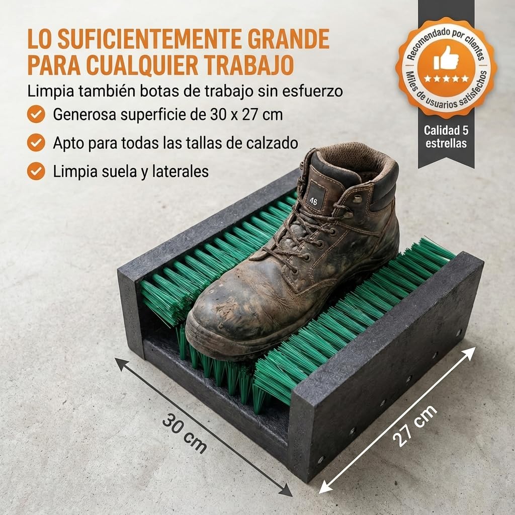 Borstelshop Algunos rascadores de Zapatos de plástico - Felpudos para Exteriores - Felpudos para Exteriores - Rascador de Zapatos Resistente para Cepillos - 30 x 27 cm - Verde