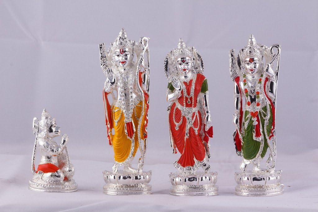 India Silver Plated Ram Darbar Showpiece