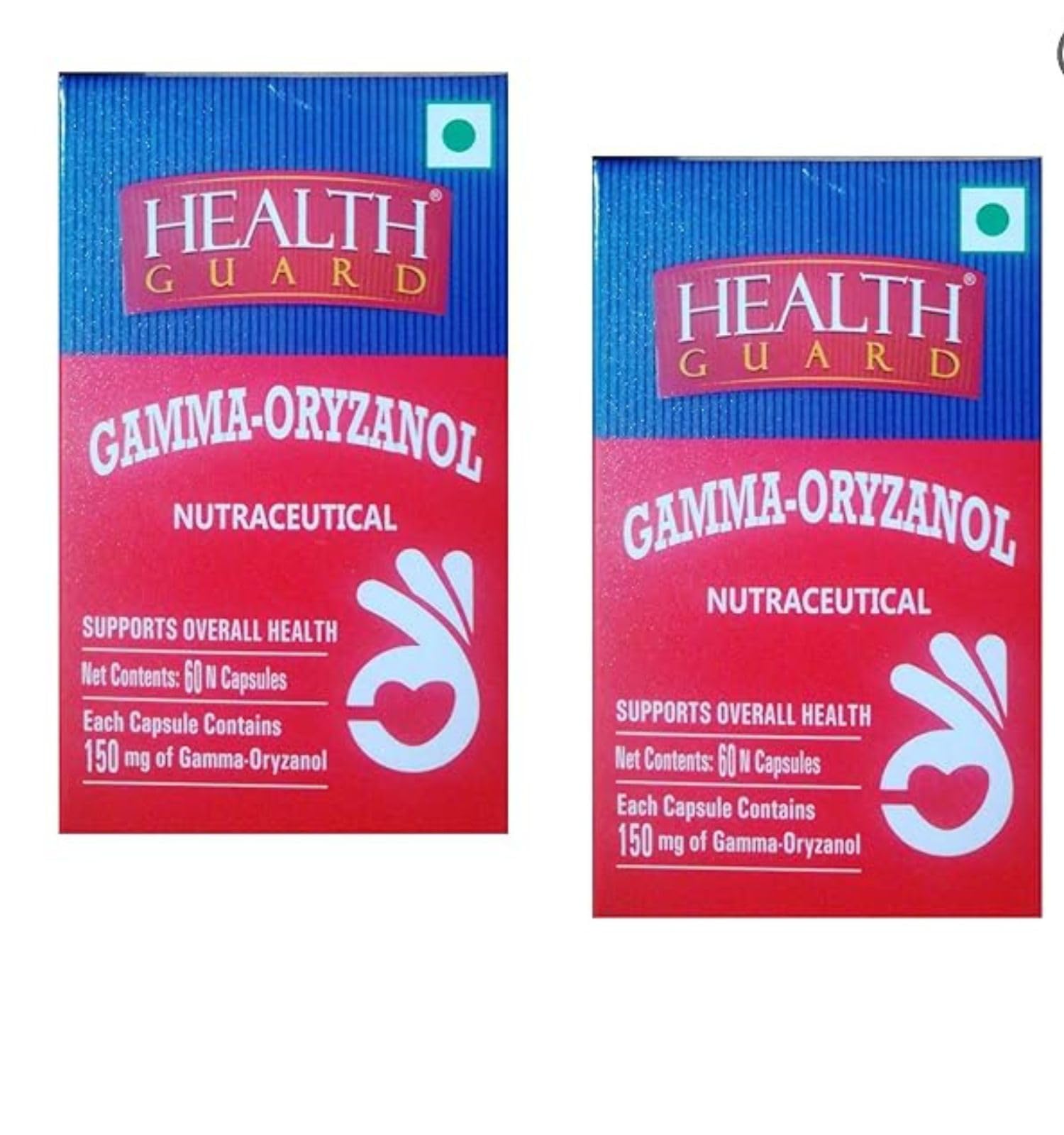 Health Guard Gamma Oryzanol Capsule-(3x60 Count) By RCM-Pack of 2