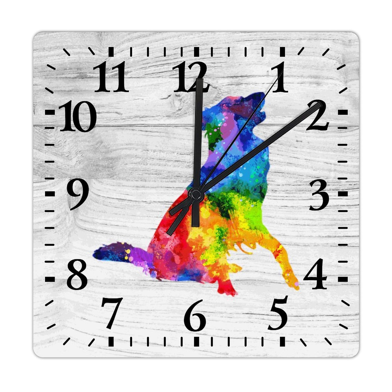Horloge murale Border Collie carrée cadeau idéal pour passionnés