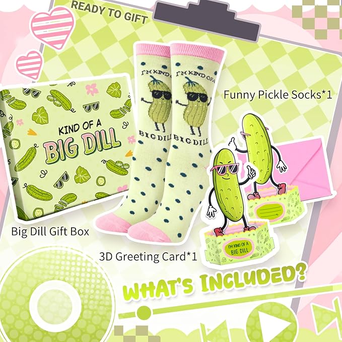 Calcetines HAPPYPOP Big Dill para Mujer - Divertidos y Originales miniatura 6