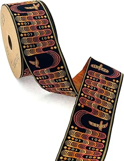 2” Inch Ribbon for DIY Clothing Decoration, 11 Yards Black Fabric for Sewing Crafts, Costume Trim DIY Craft Ribbon Dress Embellishment