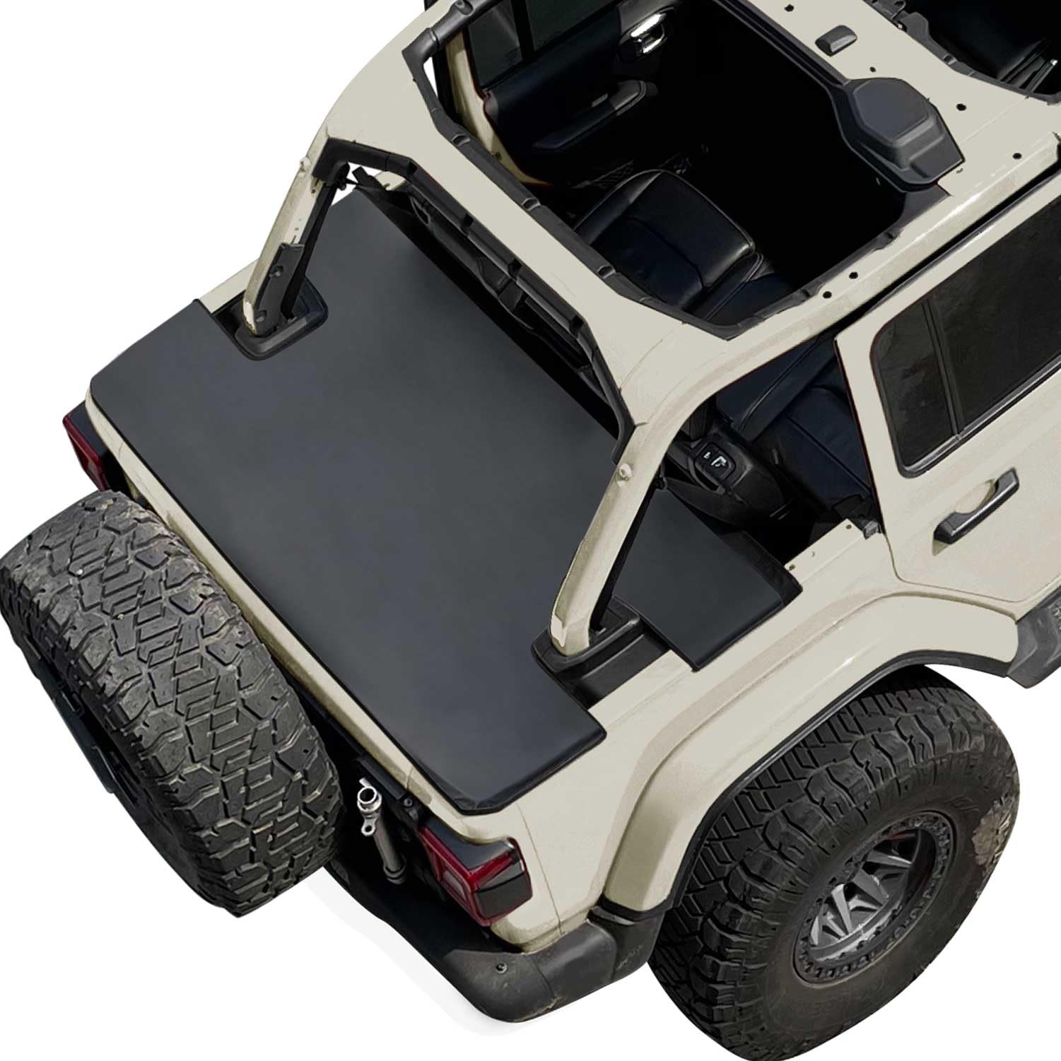 Tonneau Cover Compatible with Jeep Trunk Cover Wrangler JL 4 Door Back Ton Cargo Vinyl Tailgate Cover Robicon Sahara Sport S Black 2018-Current