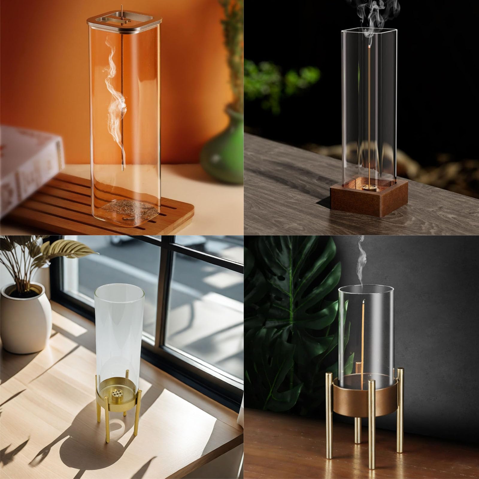 Räucherstäbchenhalter Mit Aschefänger Aus Glas – Anti-Ash-Design Für Meditation & Entspannung