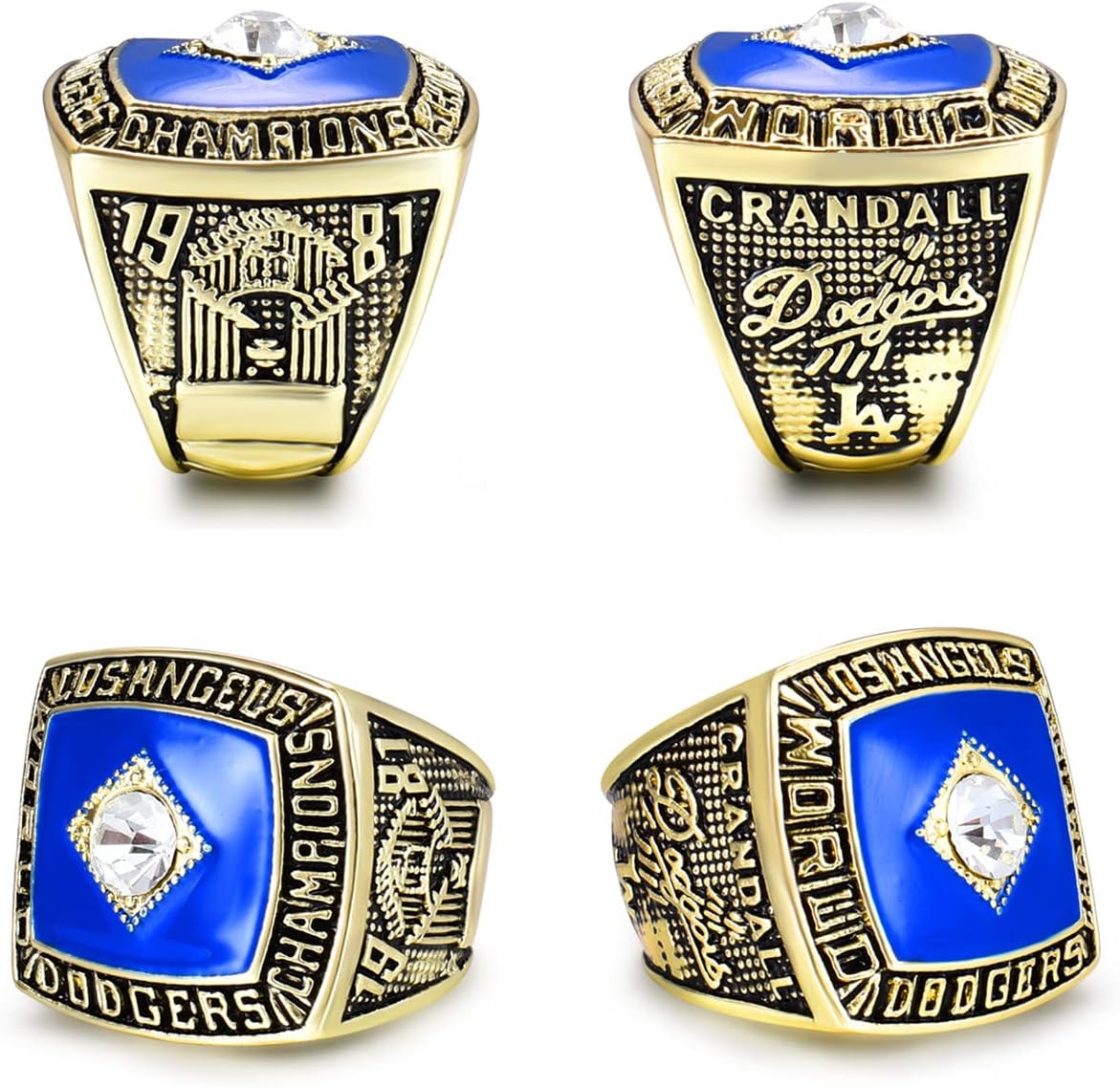 3 Rings of 1981 1988 2020 LA 'World 'Series Rings Champions Replica Ring with Championship Ring Box for 'Dodgers Fans Gift Collection （Size 9