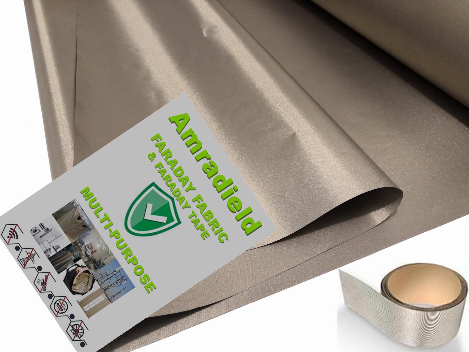 AmradieldFaraday Fabric-EMI RFID Shielding-Block WiFi/RF Military Grade for Radiowave Microwave Protection/Anti Thermal Material sold by per meter long