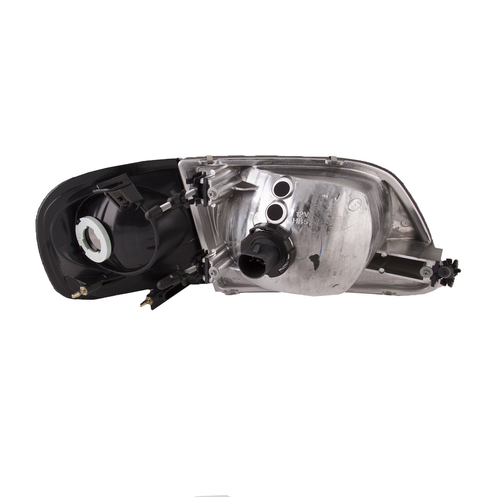 Amazon | HEADLIGHTSDEPOT ブラック ハウジング ハロゲン ライトニング