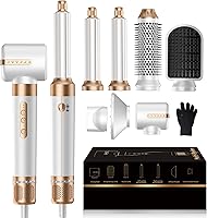 Yitrust 7-in-1 Blow Dryer Brush with AutoWrap Curling Wand, 110,000 RPM Negative Ionic Styler, Diffuser & Brushes for Curls, Volume & Straight Hair