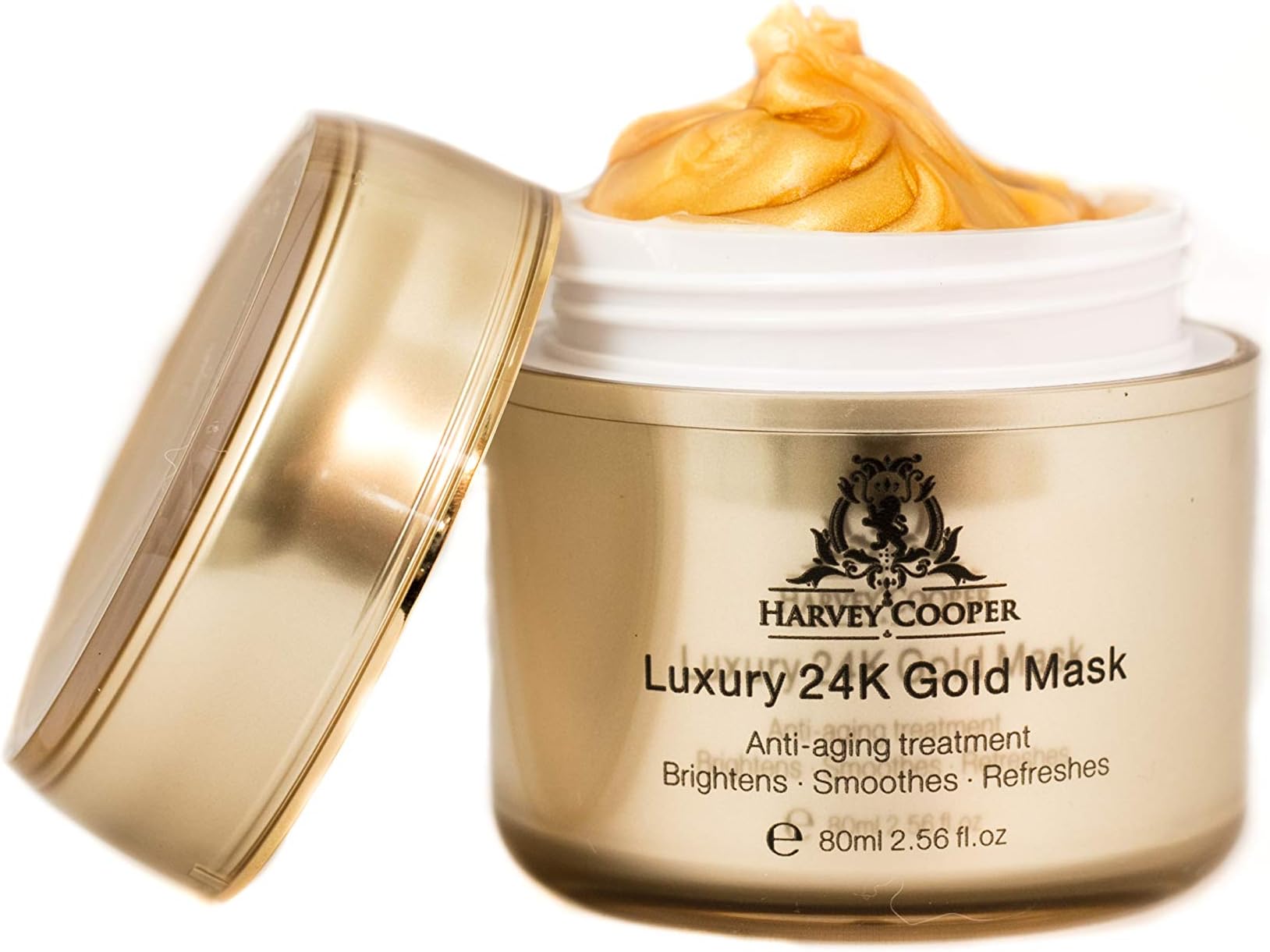 Harvey Cooper 24k Gold Face Mask - Rejuvenating Anti-Ageing Treatment & Anti-Wrinkle Facial Mask - Reduce Appearances of Fine Lines, Scars & Toxins - Reduces Acne & Boosts Collagen – 80mll