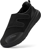 Vista 1 de Zapatillas ortopédicas FitVille para hombres, extra anchas, XX-anchas, con cierre ajustable, para caminar, con soporte de arco, amortiguación
