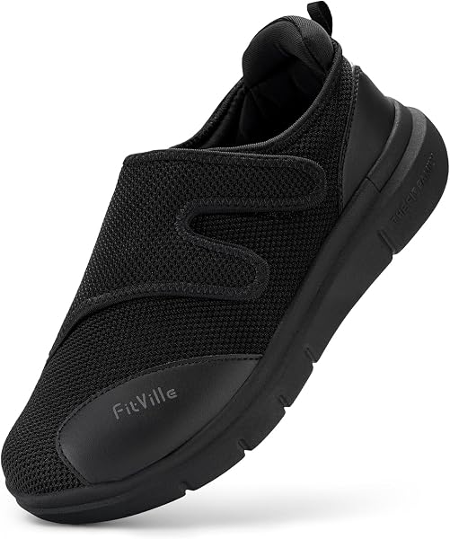 Fitville Buty Diabetyczne Męskie Bardzo Szerokie Regulowane Buty Do Chodzenia Dla Obrzęków Stóp Rozszerzona Szerokość Rzep Buty Zdrowotne