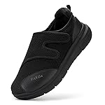 FitVille Diabetic Shoes for Men Extra Wide Width Orthopedic Slip-on Shoes Adjustable Closure Walking Sneakers with Arch Support Cushioning Therapeutic for Swollen Feet