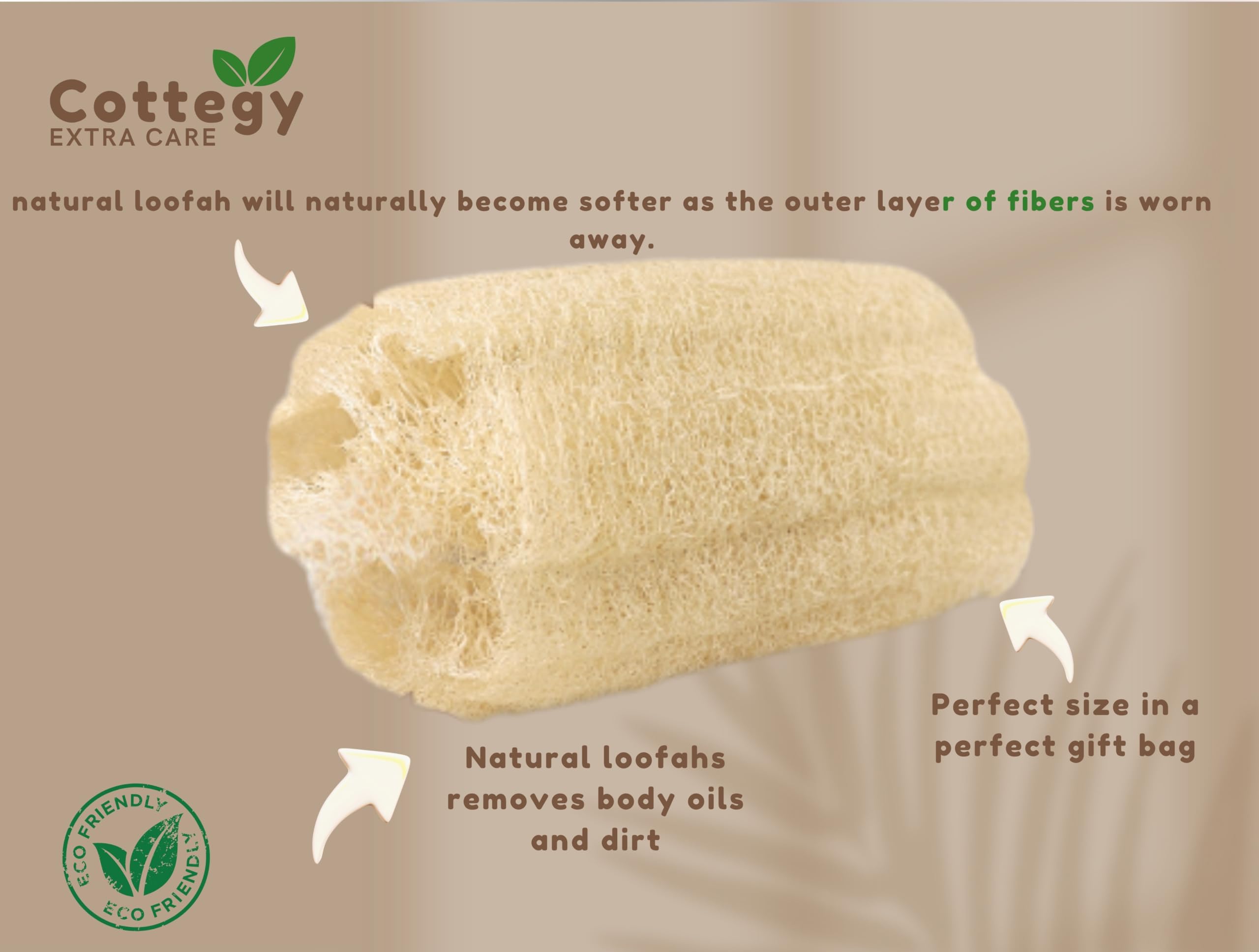 Spugna esfoliante in luffa naturale egiziana, confezione da 2 (1 pezzo), spugna ecologica da bagno e doccia per viso e corpo, 100% naturale, ideale per uomini e donne