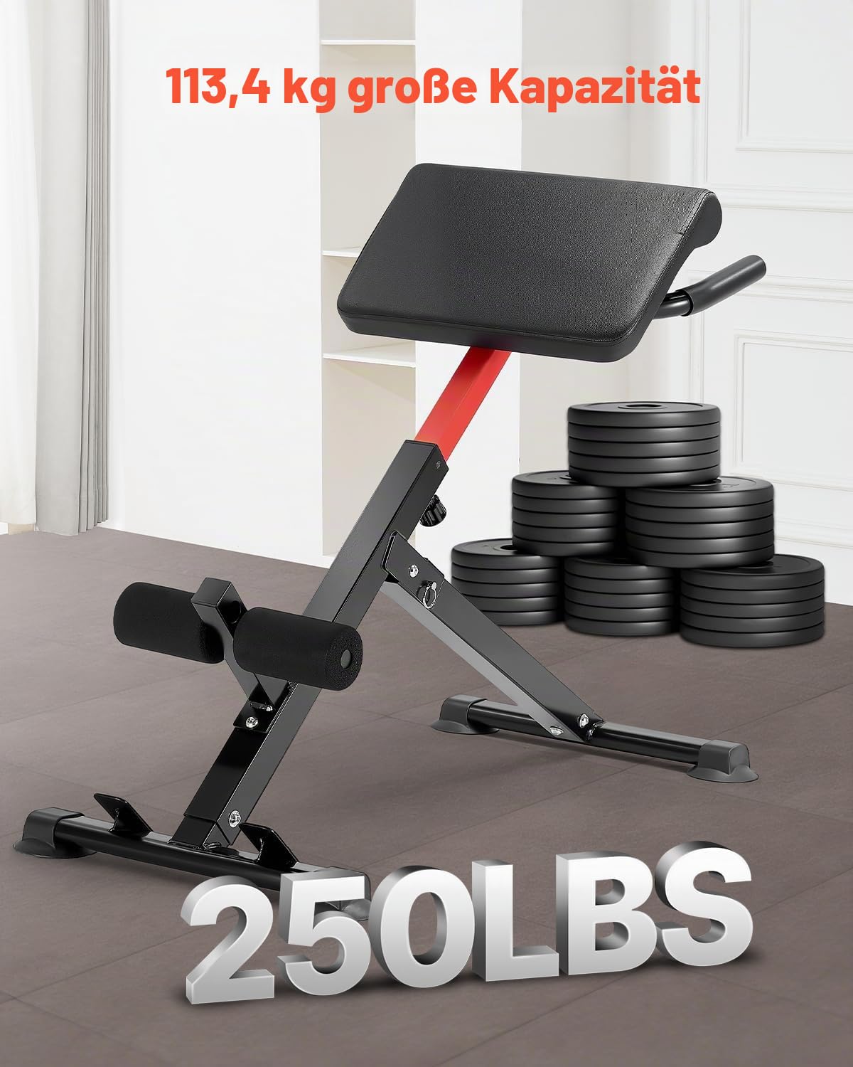 VEVOR Roman Chair Hyperextension Bank & Hantelbank, verstellbares & faltbares Design für Ganzkörpertraining, Zielt auf Gesäßmuskeln, Kniesehnen, Rücken, Rumpf und Bauchmuskeln Ideales