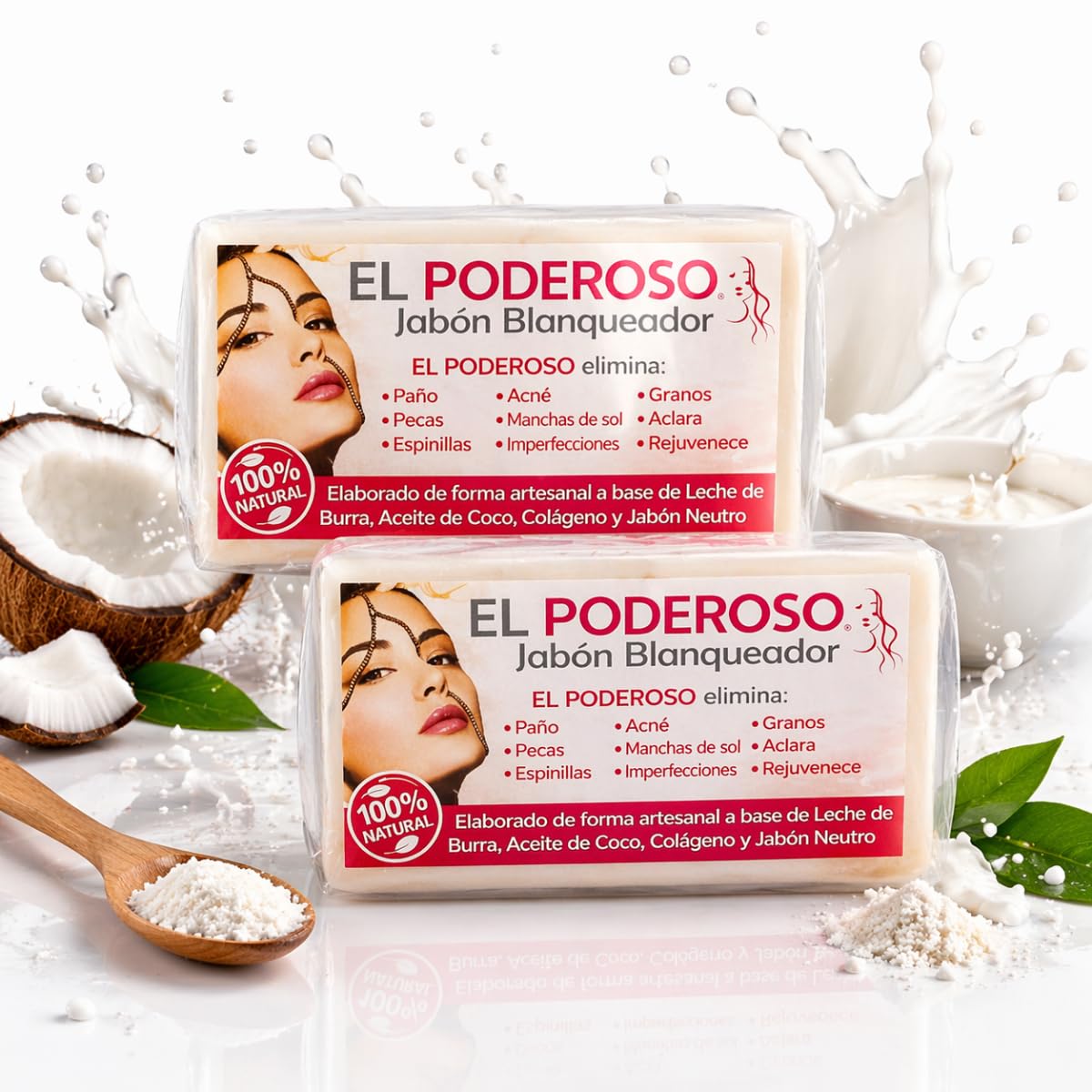 2 pack - El Poderoso Jabon Handmade Soap El Poderoso Skincare 100g (each)