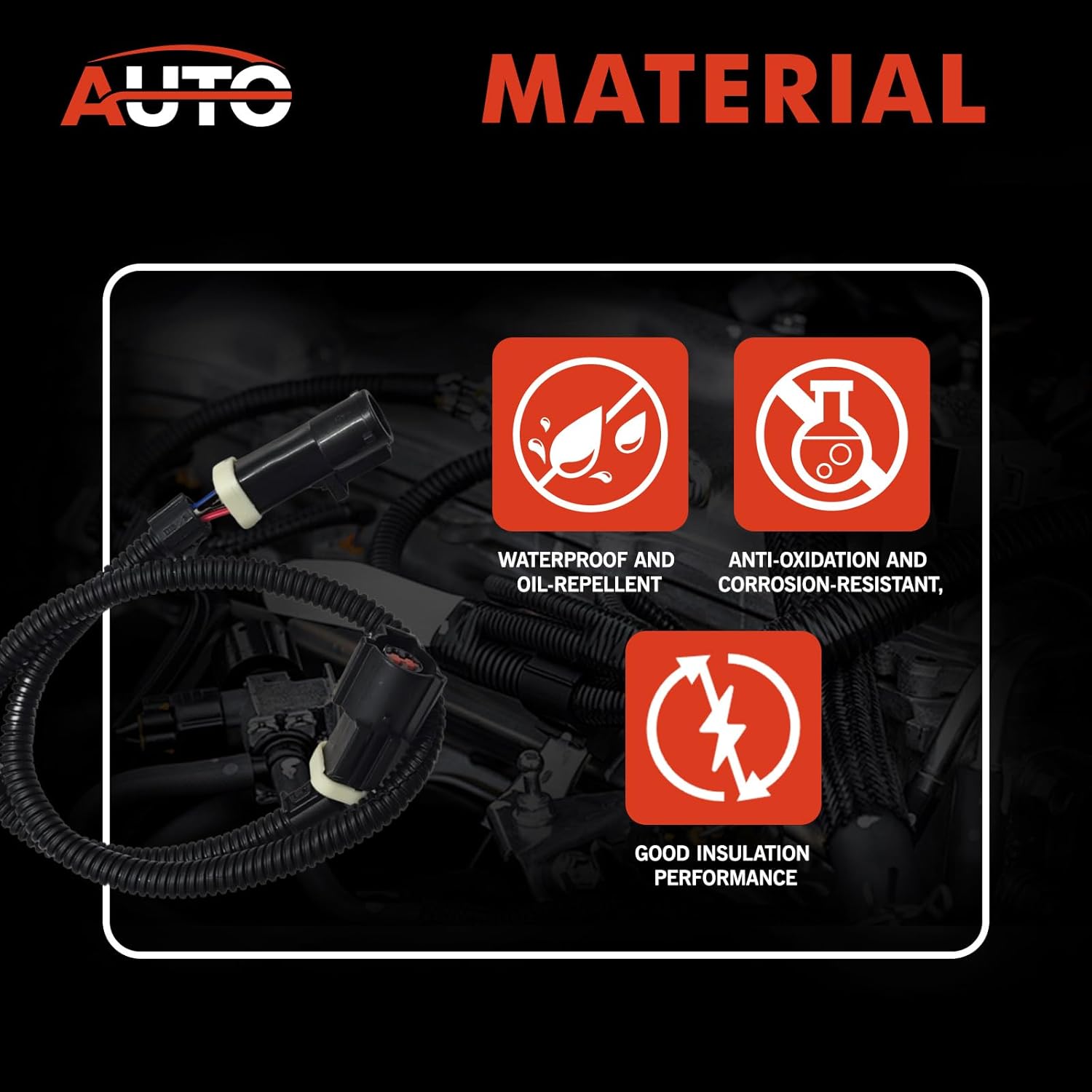 O2 Oxygen Sensor Extension Harness 4Pin with 25.78'' Compatible with 1987-2009 Mustang Fox Body 4 Pack