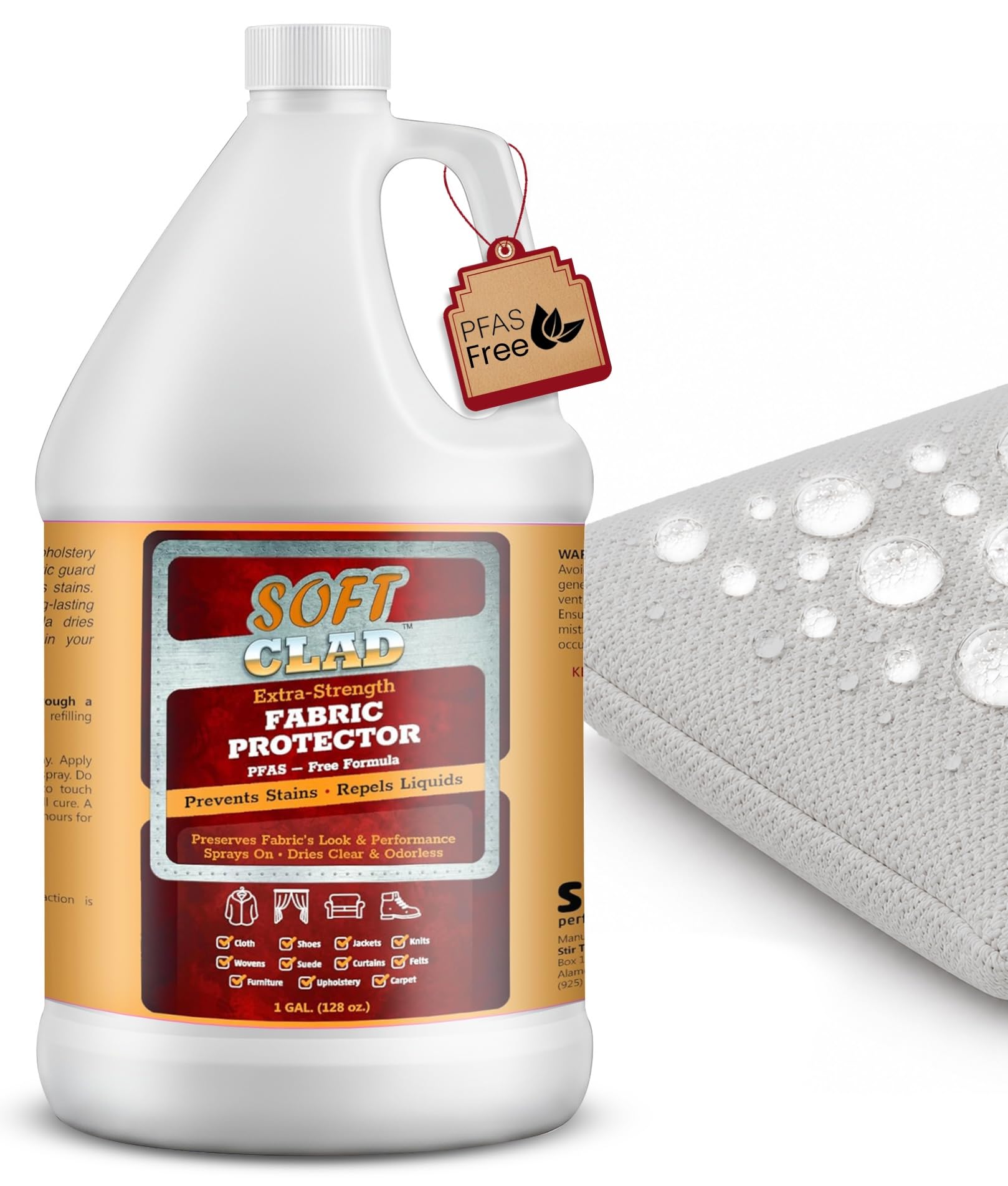 Extra Strength Fabric Protector Spray Prevents Stains &amp; Repels Liquids,1Gal